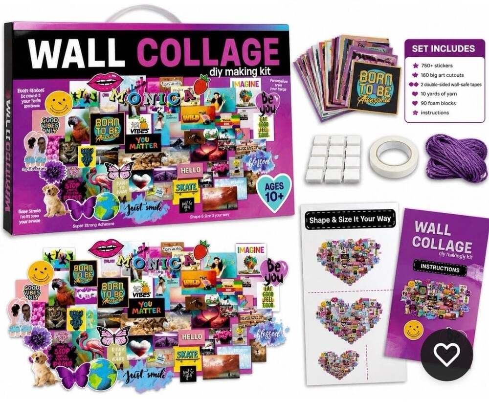 Wall Collage Kit 1000+ Stickers Prints Teen Girls Bedroom Decor DIY NIB